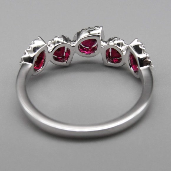 NEW! Ruby and Diamond Ring 14k White Gold size 7 - Picture 2 of 5